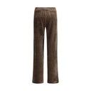 Brown Cotton Casual Pants