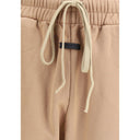Beige Cotton Casual Pants