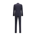 Blue Fleece Wool Two-Piece Suit