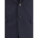 Blue Fleece Wool Two-Piece Suit