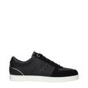 Black Leather Low Top Sneakers