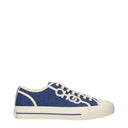 Blue Fabric Low Top Sneakers
