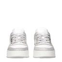 White Leather Low Top Sneakers