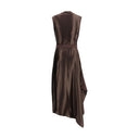 Brown Viscose Cocktail Dress