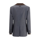 Gray Fleece Wool Blazer