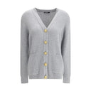 Gray Fleece Wool Cardigan