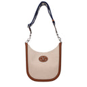 Beige Fabric Crossbody Bag