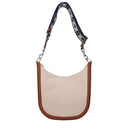 Beige Fabric Crossbody Bag