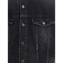 Chaqueta de mezclilla negra de algodón