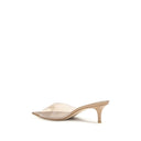 Sandalias de tacón stiletto de poliuretano beige