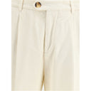 Кремовые хлопковые повседневные брюки