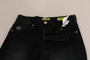 Dark Black Dora Slim Fit Denim Pants