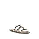 Sandalias planas de cuero de becerro negro Bos Taurus