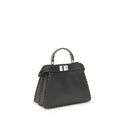 Gray Leather Handbag