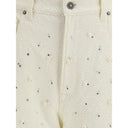 White Cotton Casual Pants