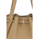 Bolso de cuero beige