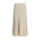 Cream Acetate Midi Skirt