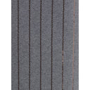 Gray Polyester Midi Skirt