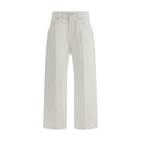 White Cotton Cropped Jeans