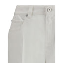 White Cotton Cropped Jeans