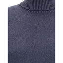 Cuello alto de lana polar azul