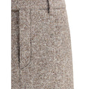 Brown Fleece Wool Long Skirt