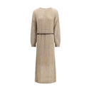 Vestido casual beige de mohair