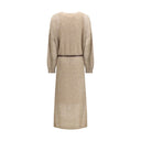 Vestido casual beige de mohair