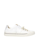 White Leather Low Top Sneakers