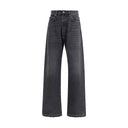 Black Cotton High-Waisted Jean