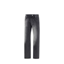 Black Cotton Straight-Leg Jeans