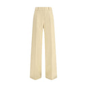 Bicolor Fleece Wool Casual Pants