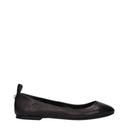 Black Leather Ballet Flats