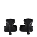 Black Leather Flat Sandals