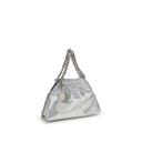 Silver Polyester Shoulder Bag