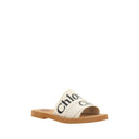 White Rubber Flat Sandals