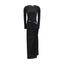 Black Polyester Casual Dress