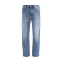 Blue Cotton Relaxed Fit Jeans