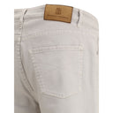 Beige Cotton Straight-Leg Jeans