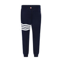 Blue Cotton Casual Pants