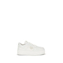 White Calf Leather Bos Taurus Platform Sneakers