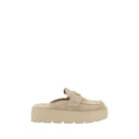 Beige Rubber Platform Loafers