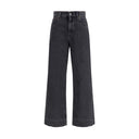Black Cotton High-Waisted Jean