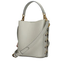 Gray Leather Handbag