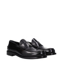 Black Leather Slip-On Loafers