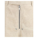 Beige Cotton Casual Pants