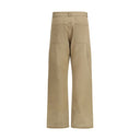 Beige Cotton Cargo Pants