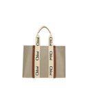 Beige Linen Shoulder Bag