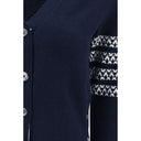 Blue Fleece Wool Cardigan