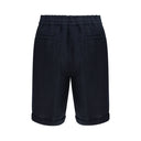 Blue Linen Bermuda Shorts